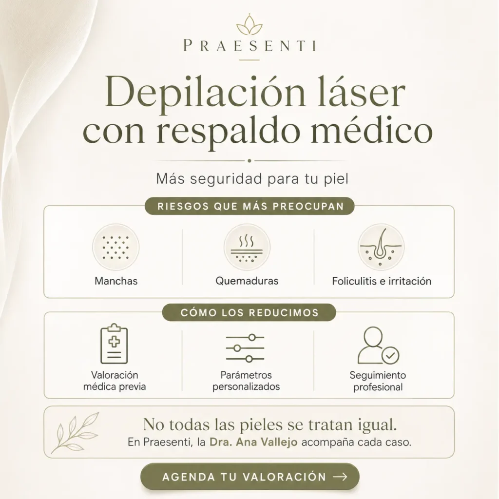 Riesgos de la depilación láser- Praesenti en Bogotá - Clínica estética