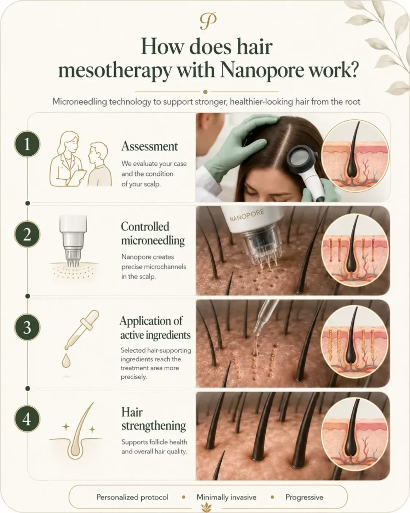 How does hair mesotherapy with nanopore work - Praesenti - Bogota, Colombia